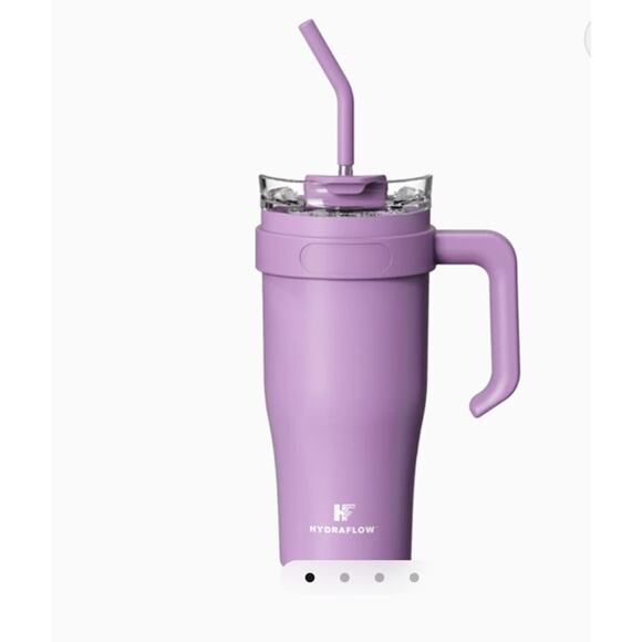 Hydraflow Tumbler Capri With Handle 30oz Tumblers with Straw Purple Paradise New - Picture 1 of 6
